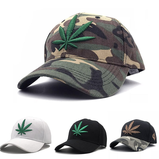 Camouflage Mens Maple leaf Baseball Caps Brand Engravings weed Dad Hats For Women Swag Hip Hop Snapback Cap Outdoor Sport Bone